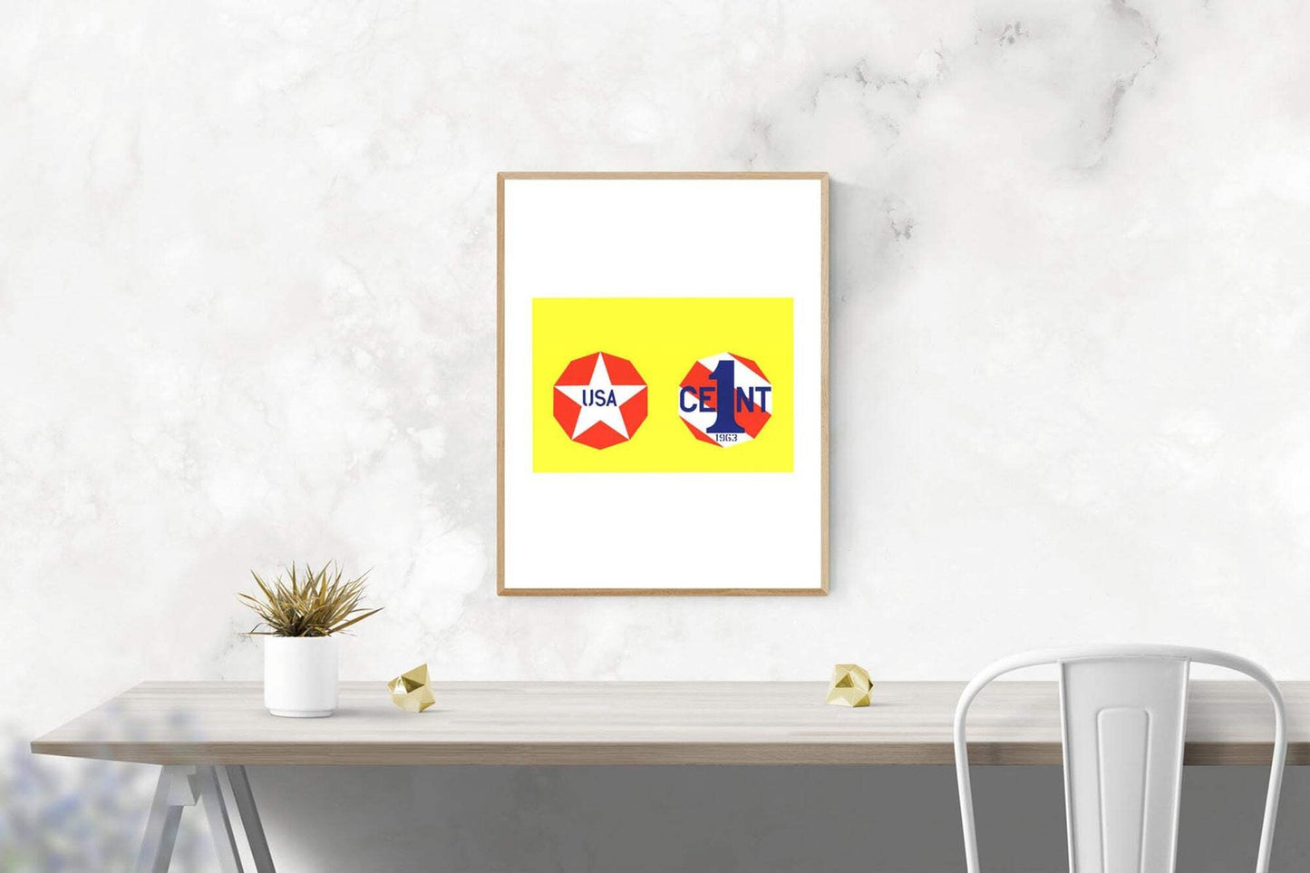 Robert Indiana The New Glory Penny " Serigraph Pop Art Yellow, Whit
