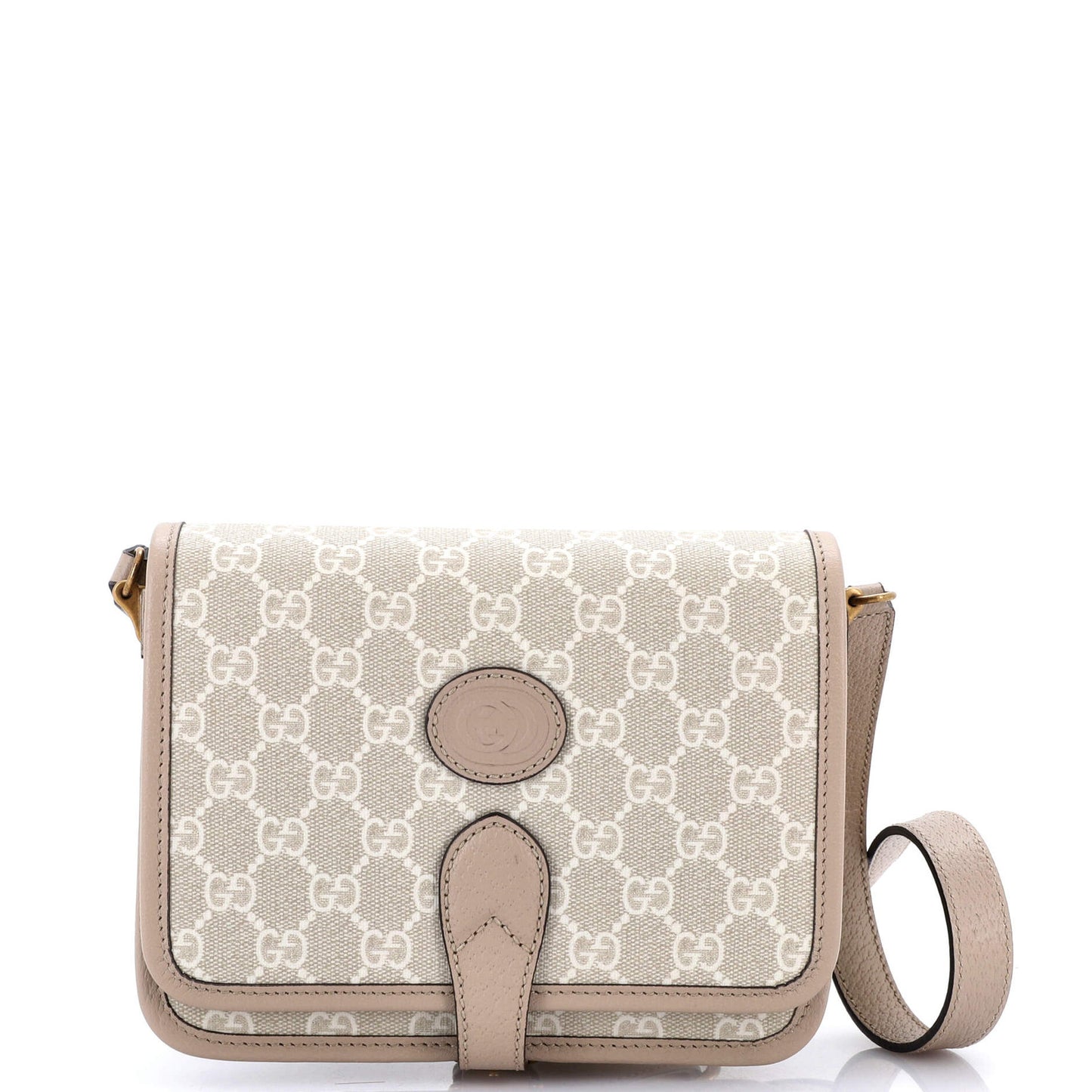 Gucci Interlocking G Patch Messenger Bag Gg Coated Canvas Mini