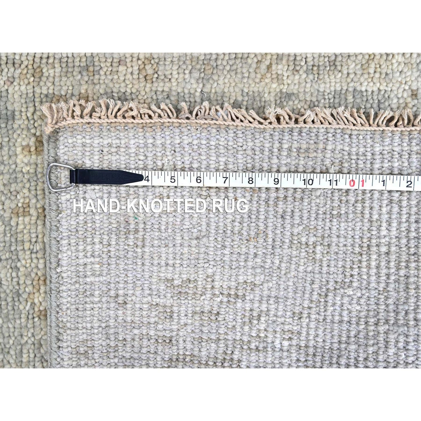 2'6"X8'6" Medium Gray Oushak Design Soft Wool Hand Knotted Runner Rug