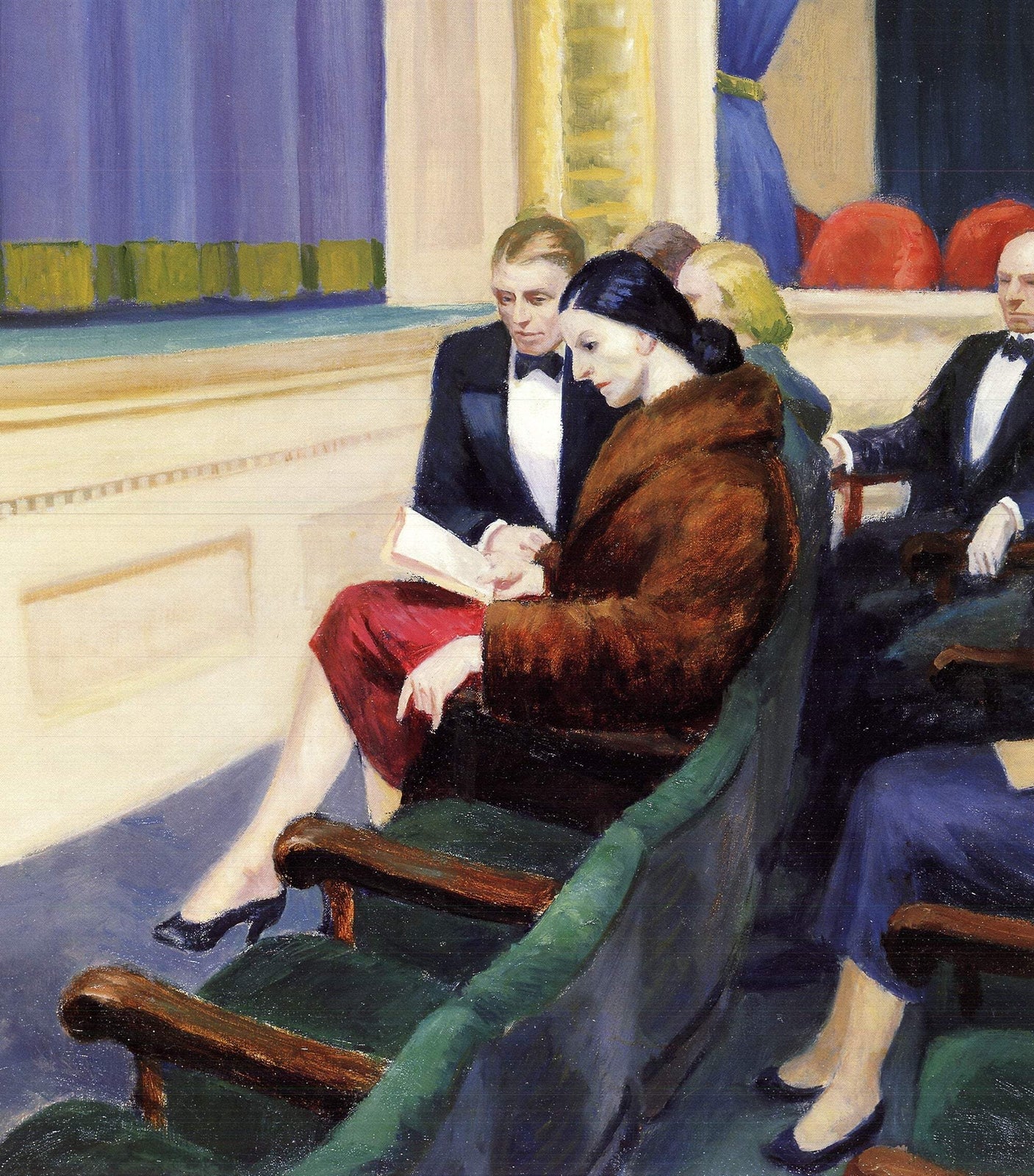 Edward Hopper First Row Orchestra " Poster Realism Blue, Green