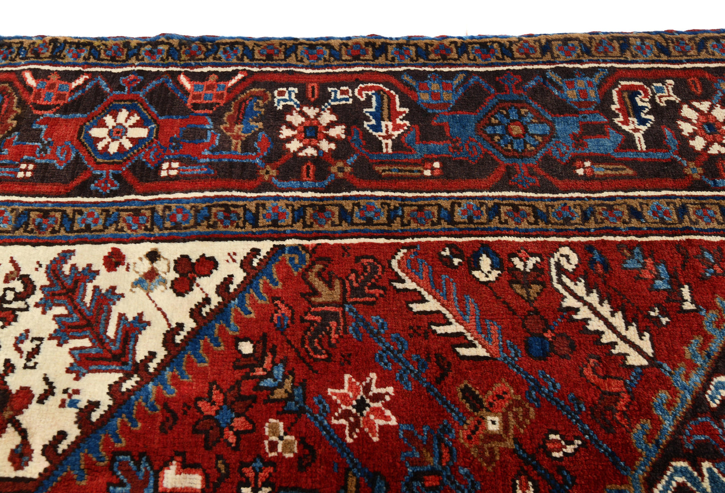 Red Serapi Oriental Rug Large Vintage Geometric