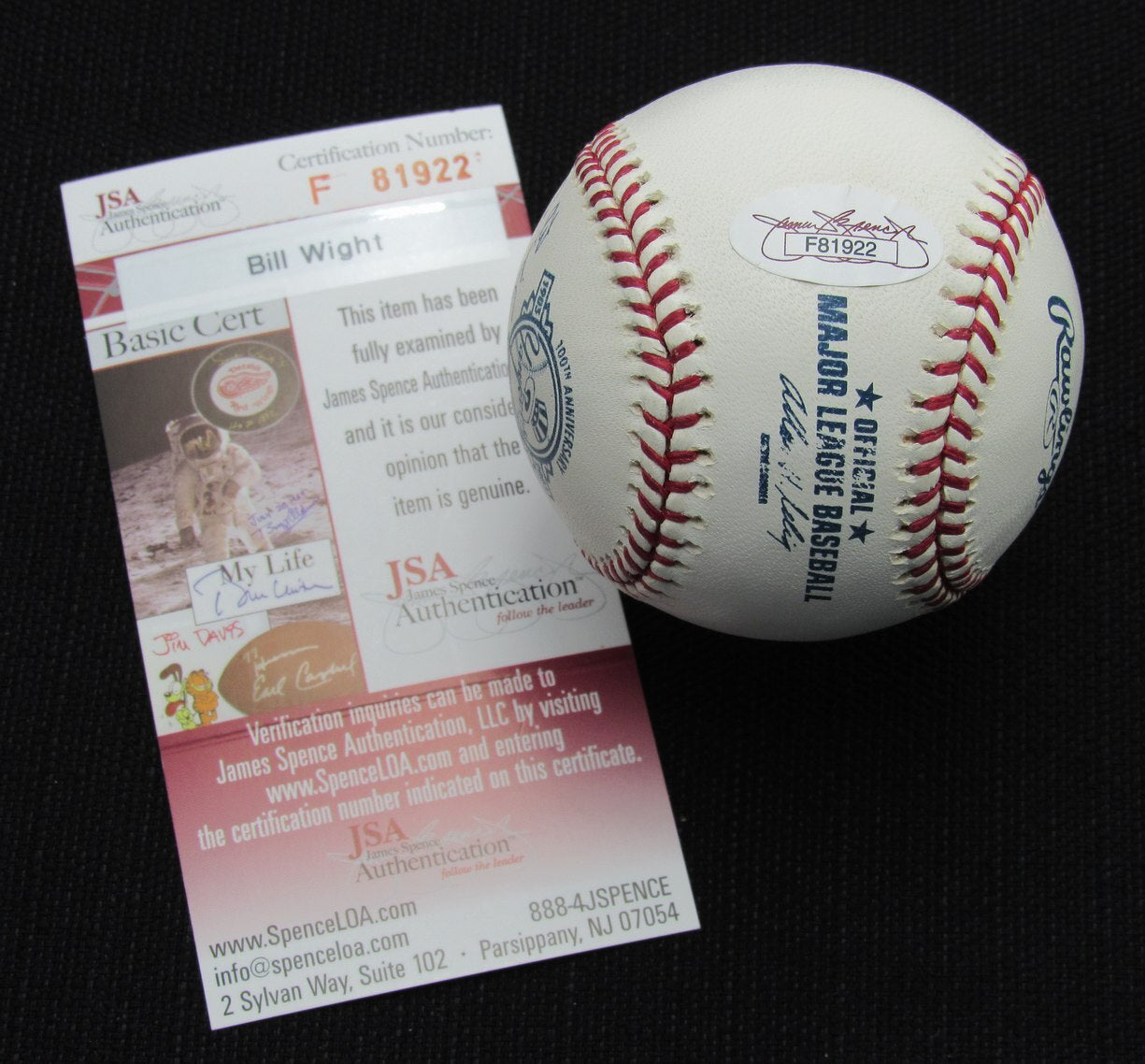 Bill Wight Signed/Auto Yankees 100Th Oml Baseball