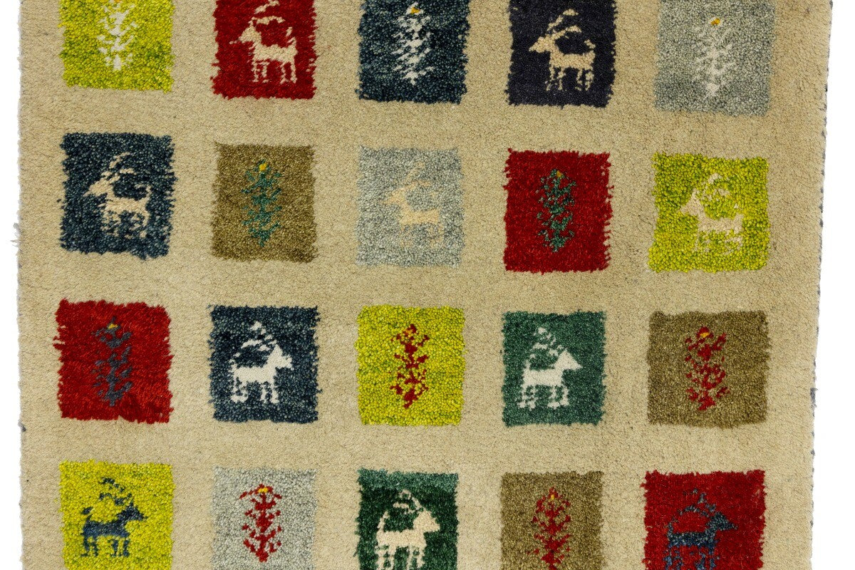 Handmade Pictorial Tribal Indo-Gabbeh Oriental
