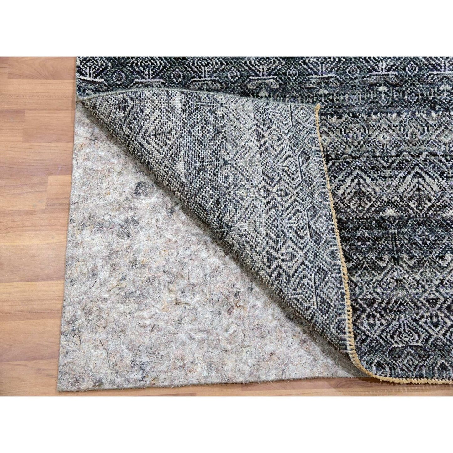 2'7"X10'1" Hale Navy Gray Kohinoor Herrita Wool Hand Knotted Runner Rug