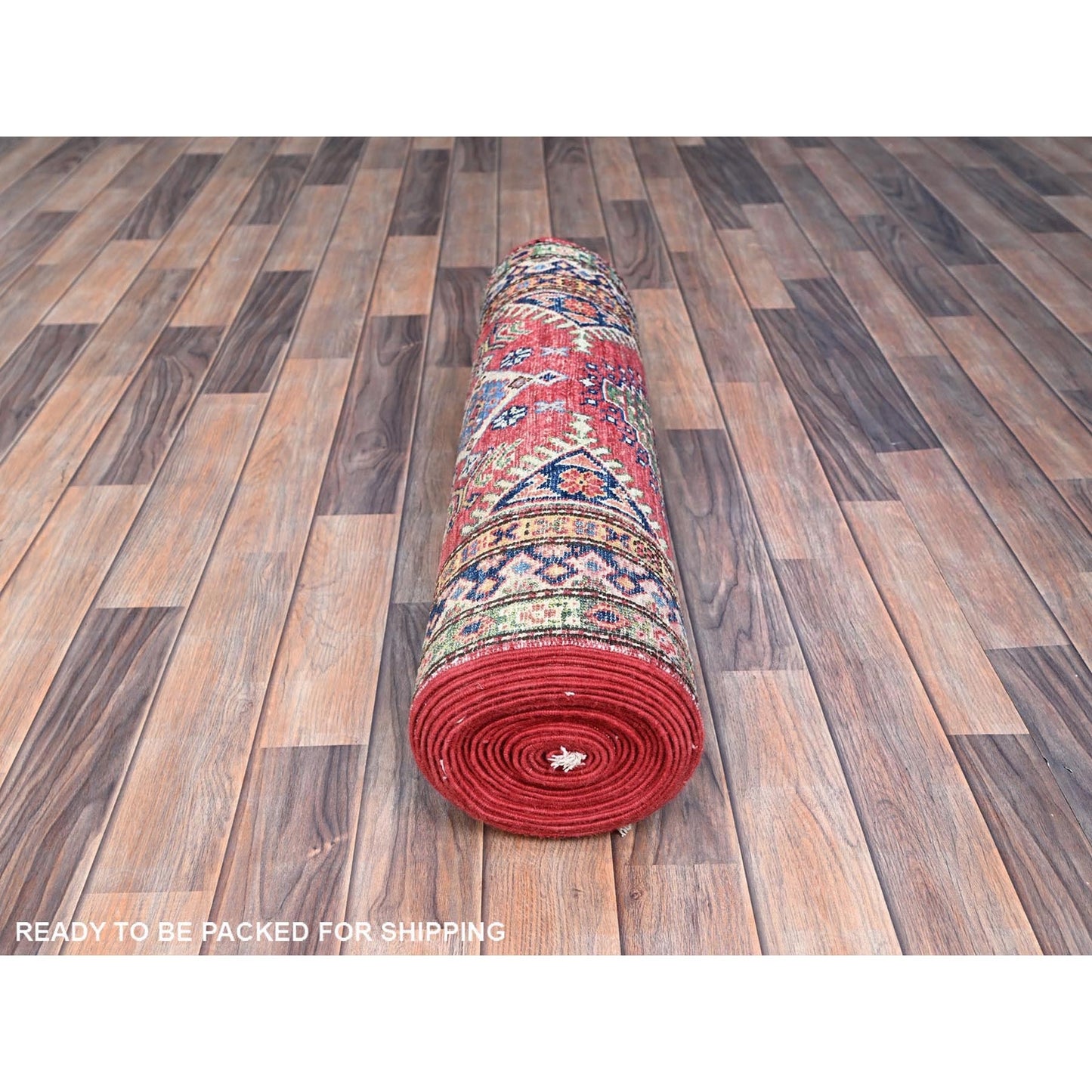 2'8"X20'10" Red Super Kazak Hand Knotted Wool Xl Runner Oriental Rug