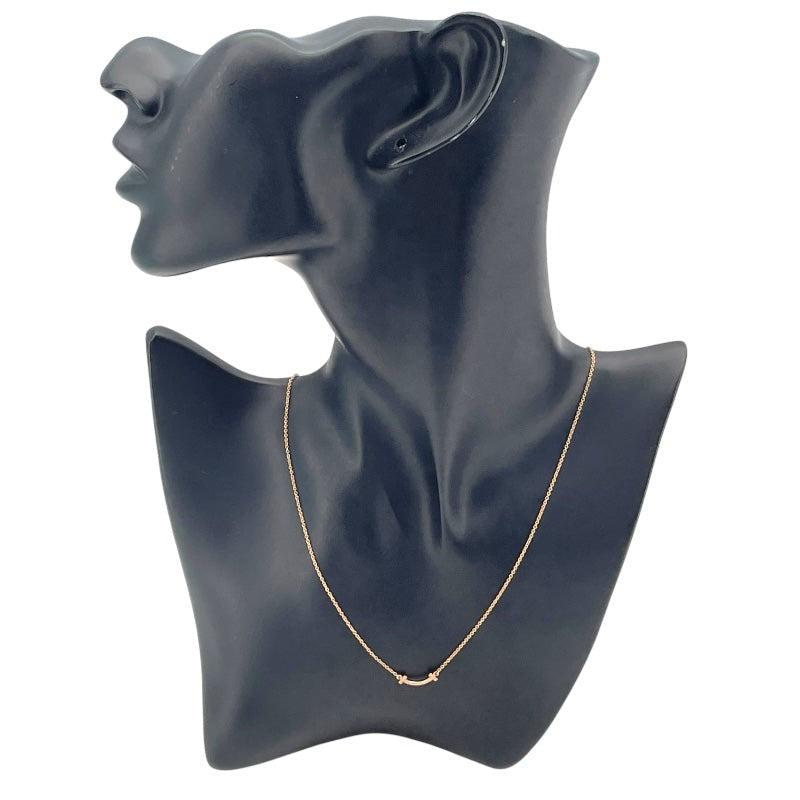 Tiffany & Co. T Smile Mini Diamond Necklace Au750