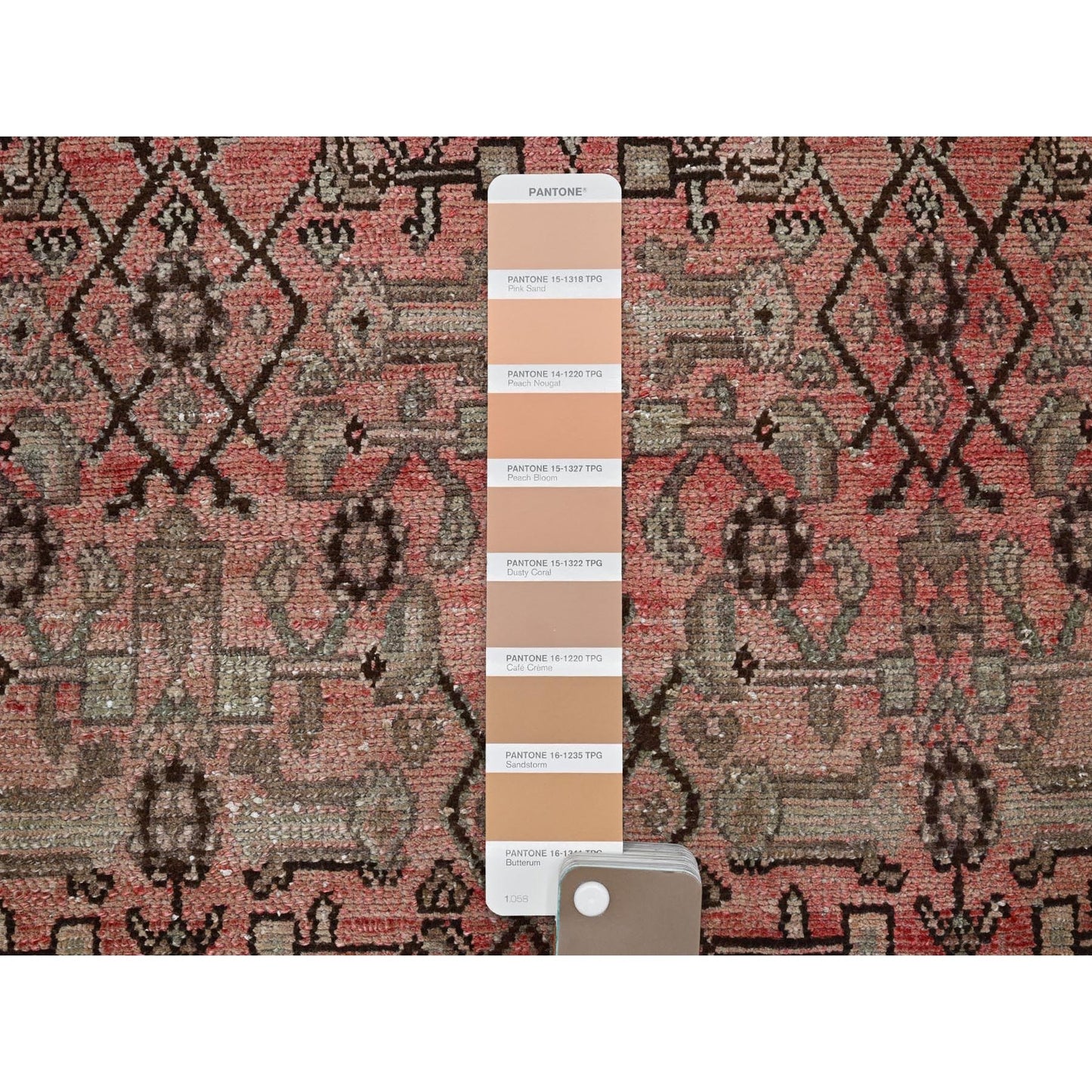 3'X8'6" Faded Red Vintage Zoroastrian Khamadan Hand Knotted Wool Runner Rug