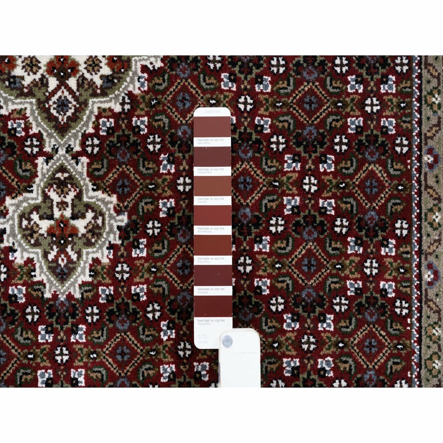 4'1"X16' Red Tebraz Mahi Wool And Silk Hand Knotted Wide Xl Runner Rug