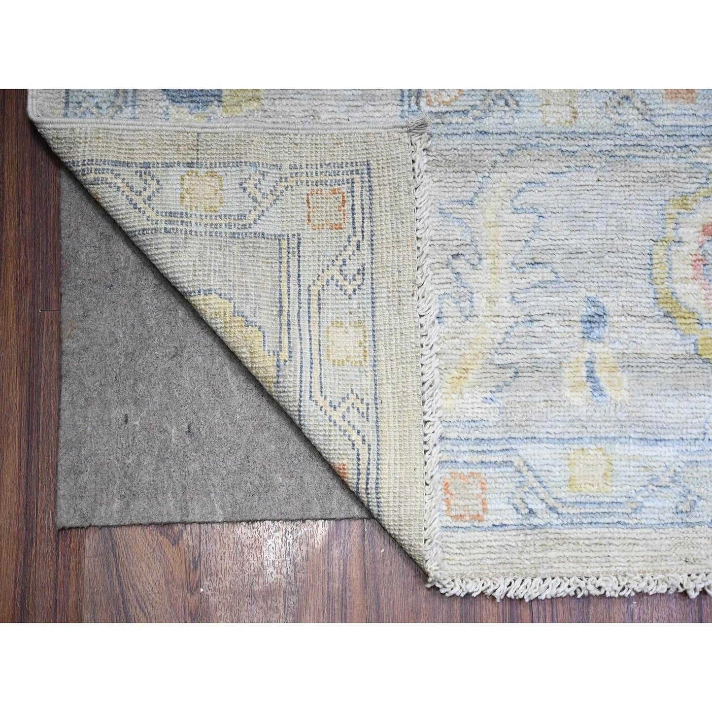 9'10"X13'6" Alabaster White Afghan Angora Oushak Wool Hand Knotted Rug