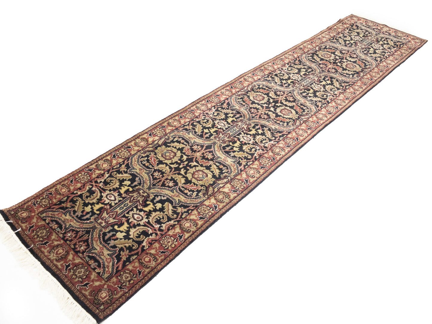 Agra Jaipur Oriental Runner Rug Wool Hand-Knotted