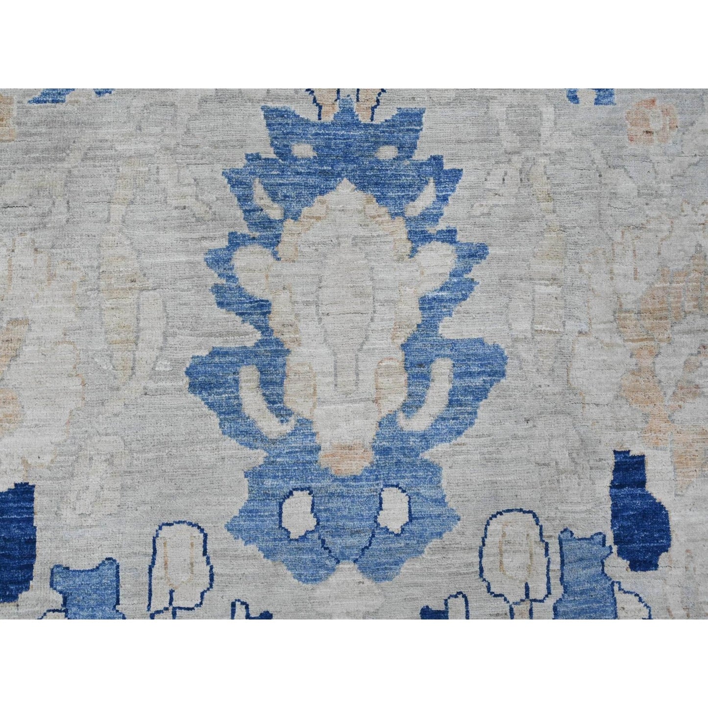 9'X11'7" Oyster Gray Ziegler Mahal Design Peshawar Hand Knotted Wool Rug
