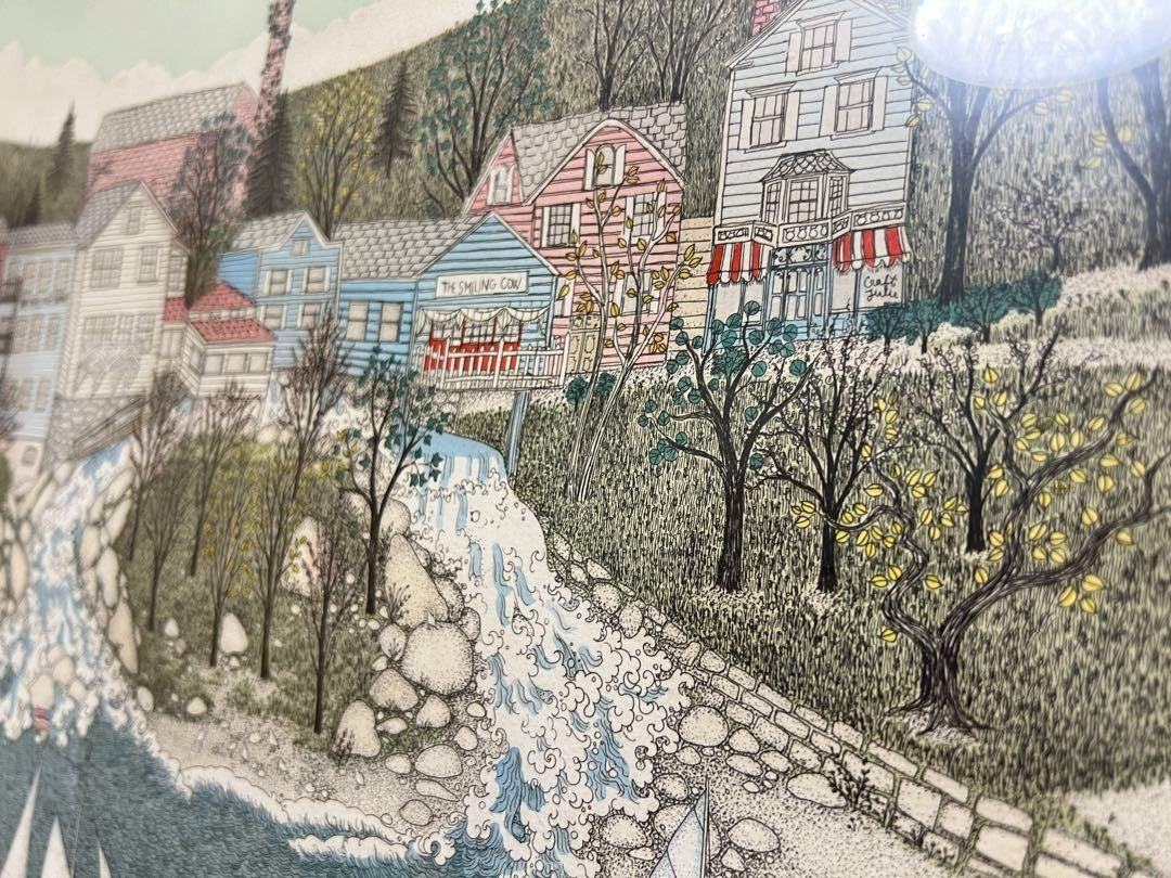 Cuca Romley "Little Falls" Limited Edition Lithograph Hand Signed Numbered Frame