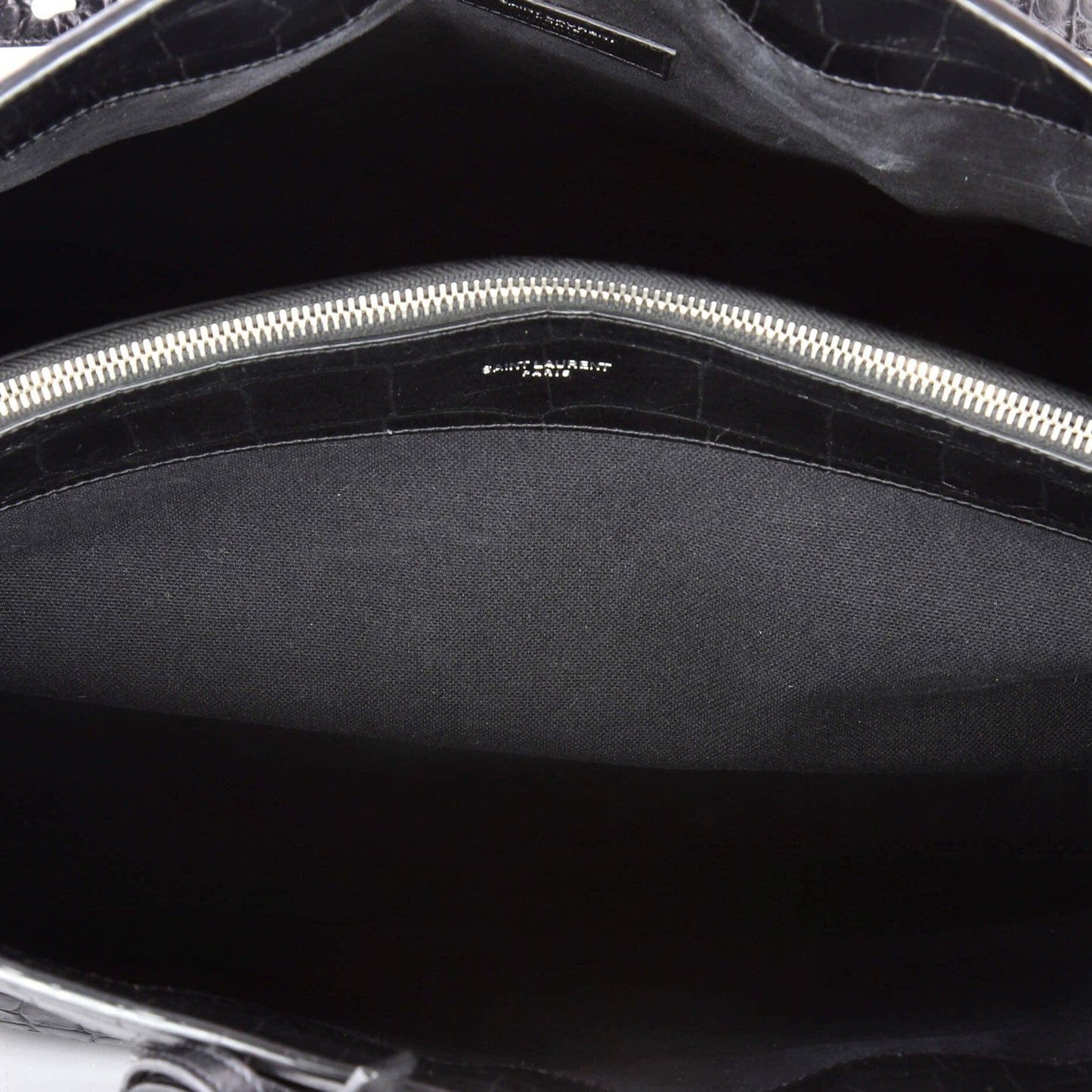 Saint Laurent Sac De Jour Souple Bag Crocodile Embossed Leather Large