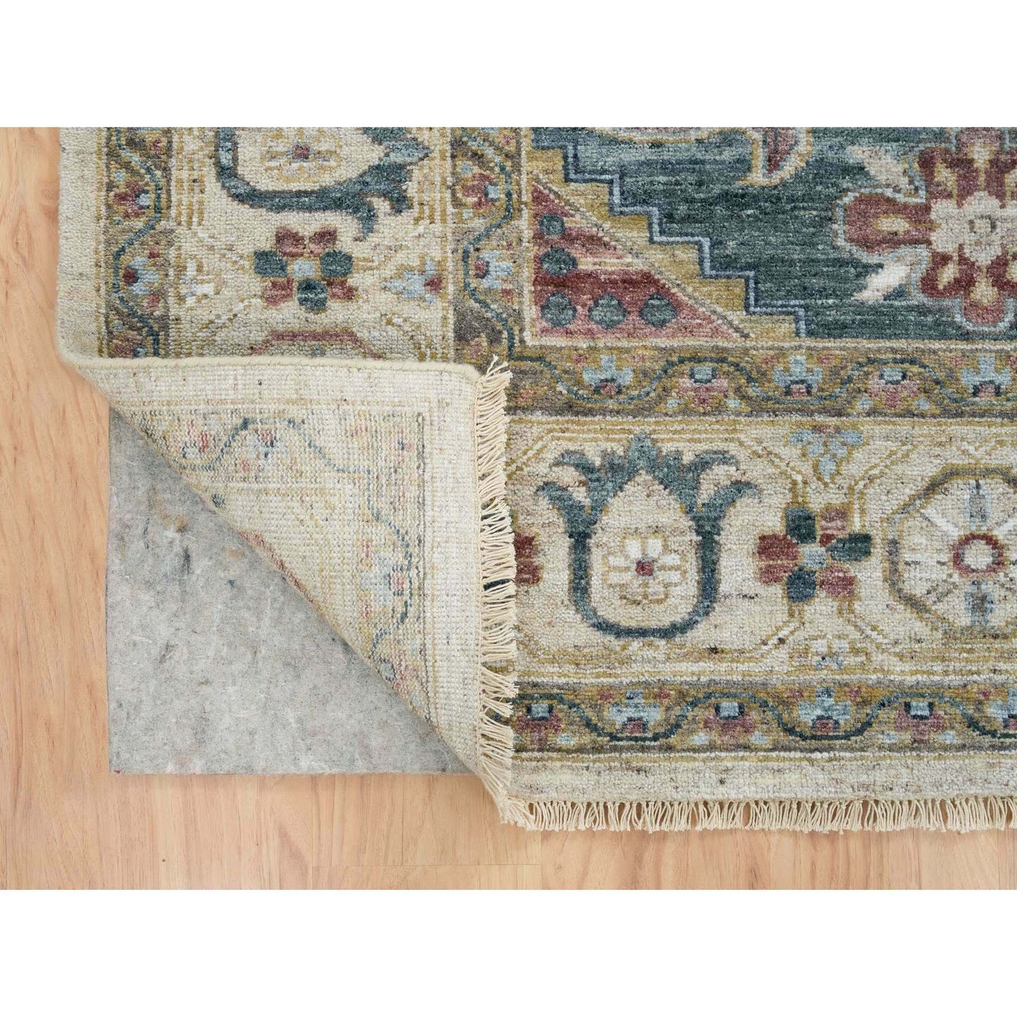 9'X12' Ivory Hand Knotted Wool Reimagined Viss Design Oriental Rug