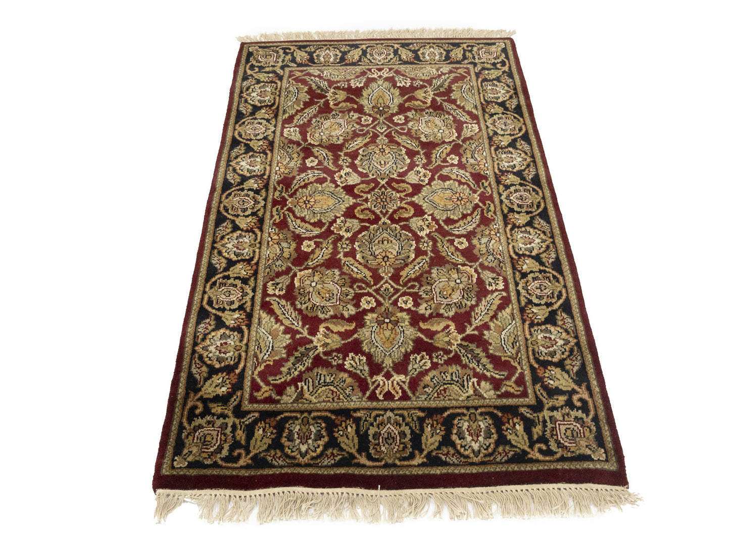 Handmade Agra Jaipur Wool Rug Rare Thick Pile