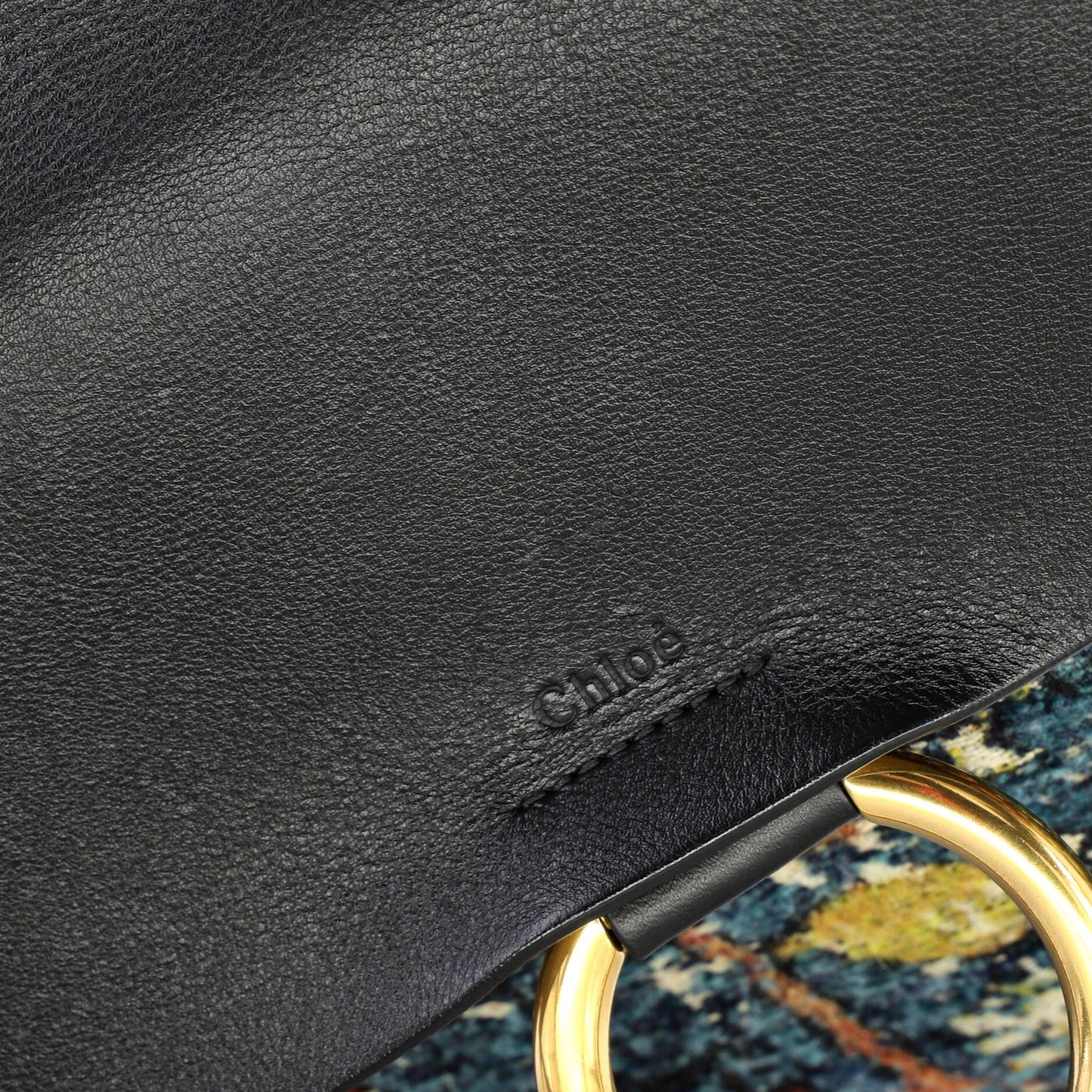 Chloe Faye Shoulder Bag Leather And Tapestry Medium