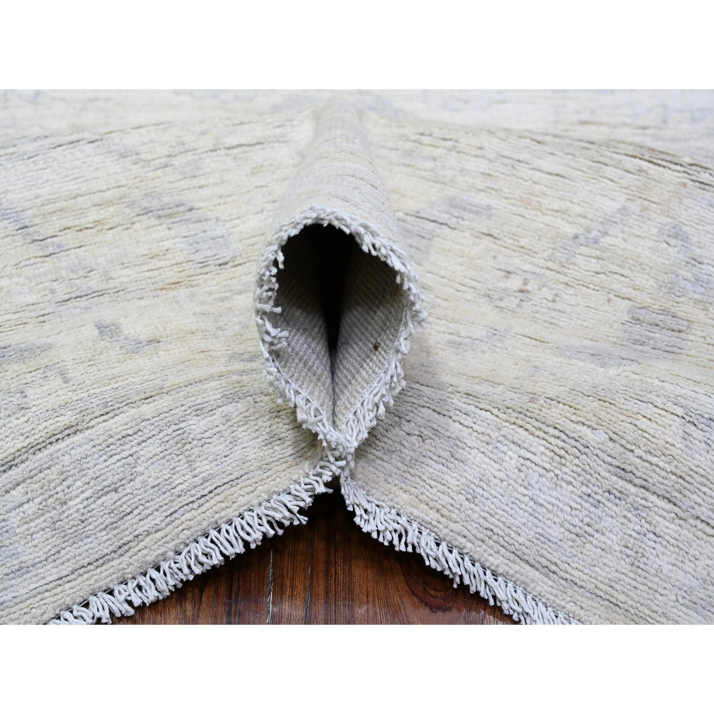 8'8"X11'5" Vista White 100% Wool Wash Peshawar Hand Knotted Rug