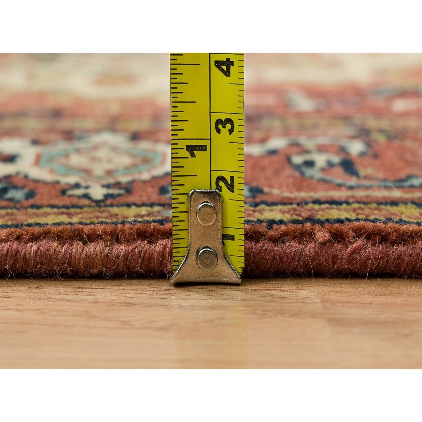 2'7"X16'2" Red Hand Knotted Heris Re-Creation Soft Wool Xl Runner Rug