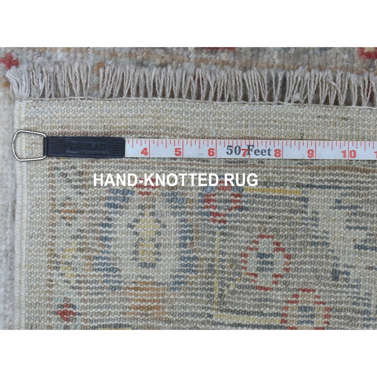 2'8"X16'1" Gray Angora Oushak With Soft Colors Pure Wool Hand Knotted Rug