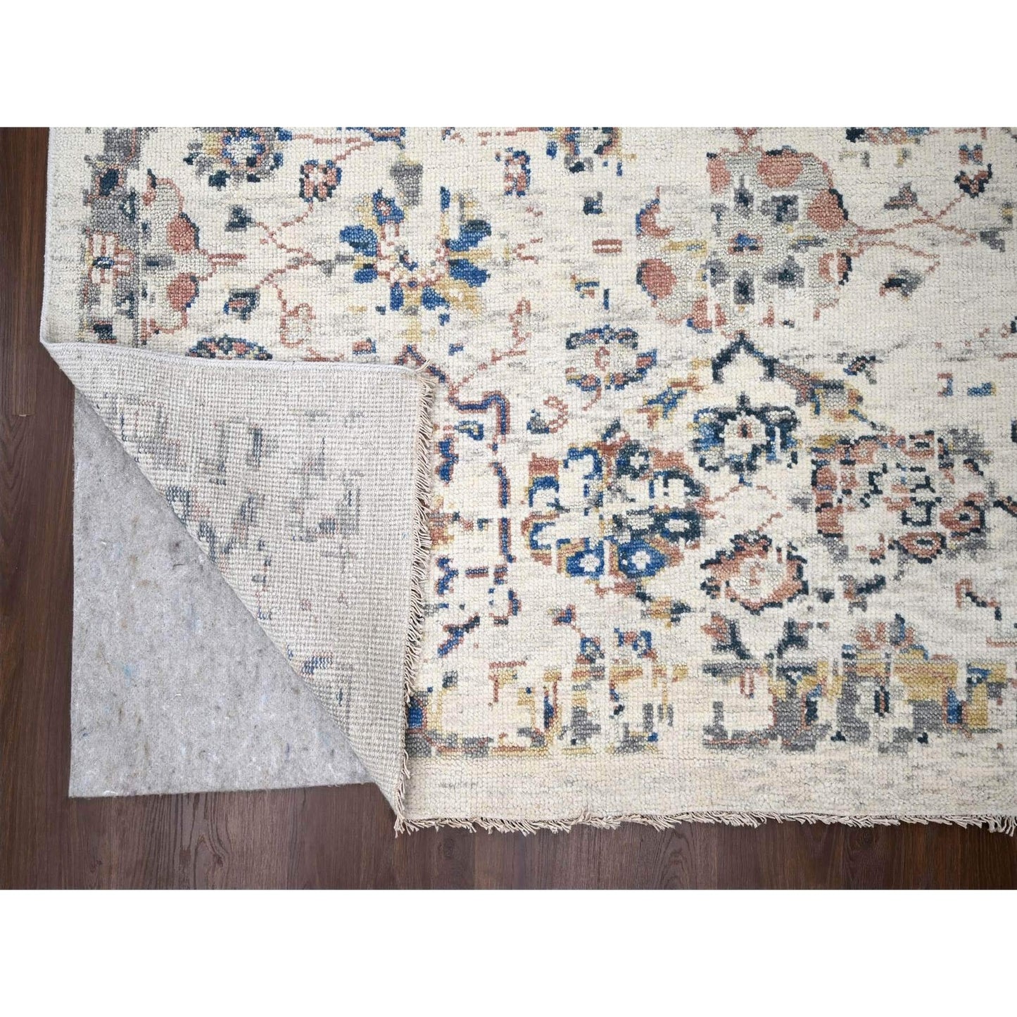 11'10"X17'8" Ivory Mahal Design 100% Wool Hand Knotted Oriental Rug