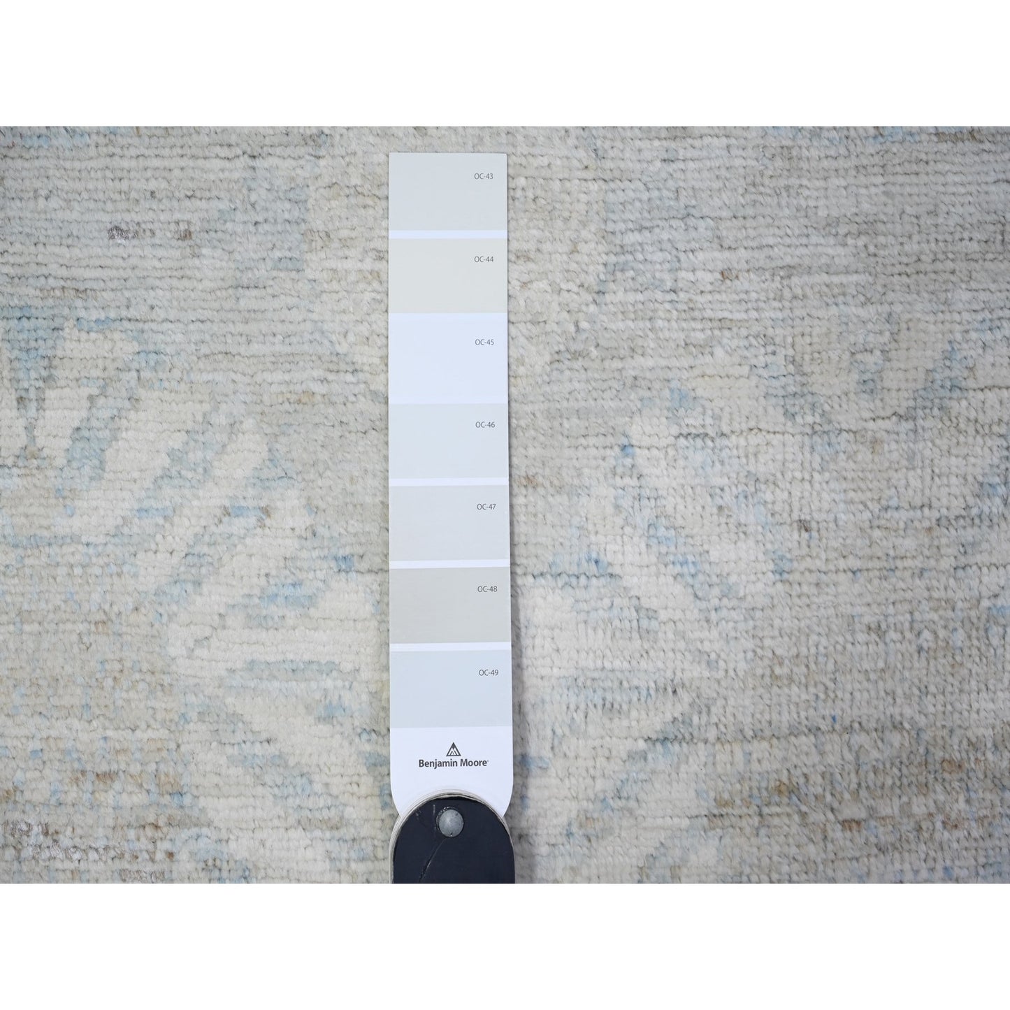 3'8"X15' Gray White Wash Peshawar Wool Hand Knotted Xl Runner Rug