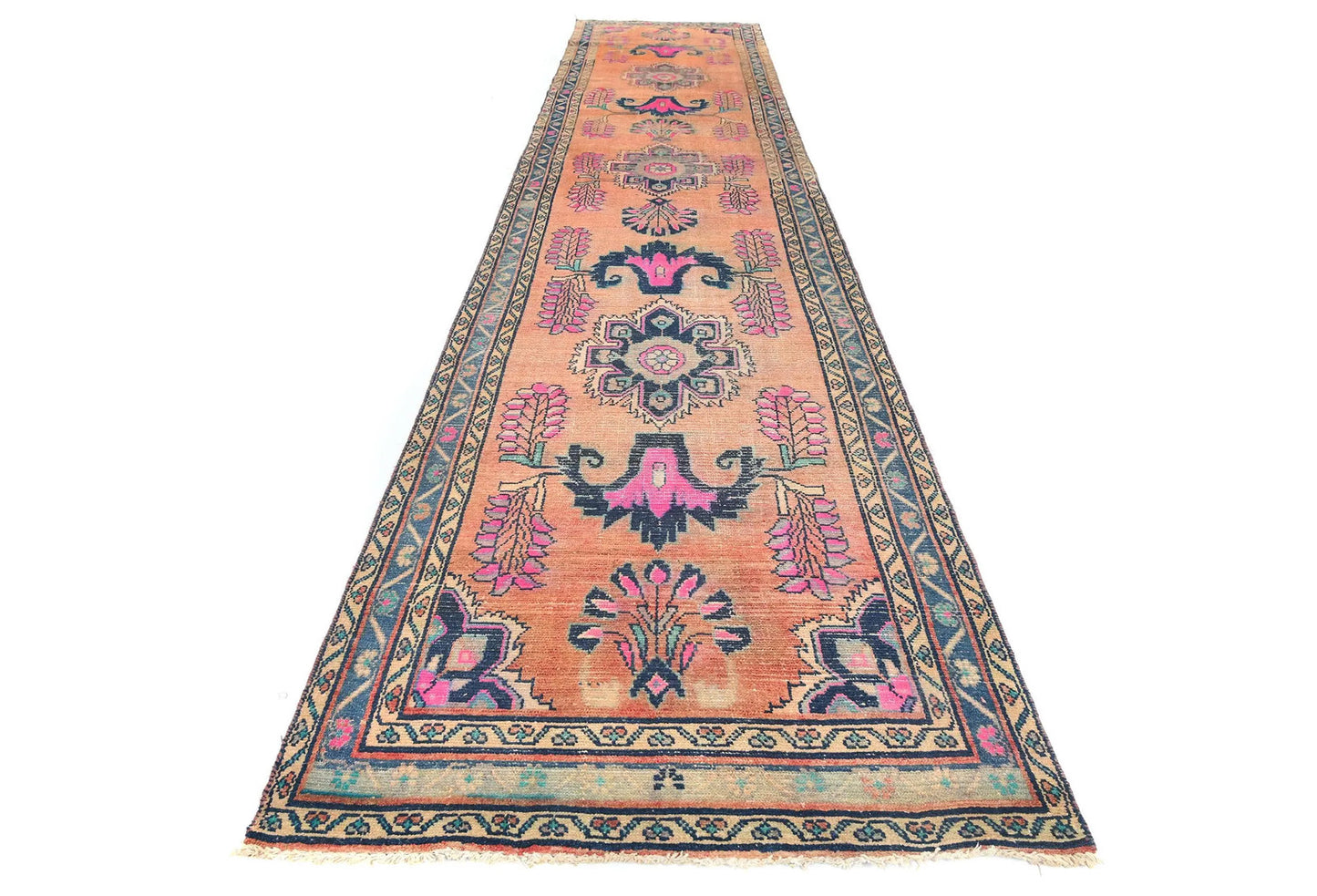 Distressed Tribal Oriental Runner Rug Handmade