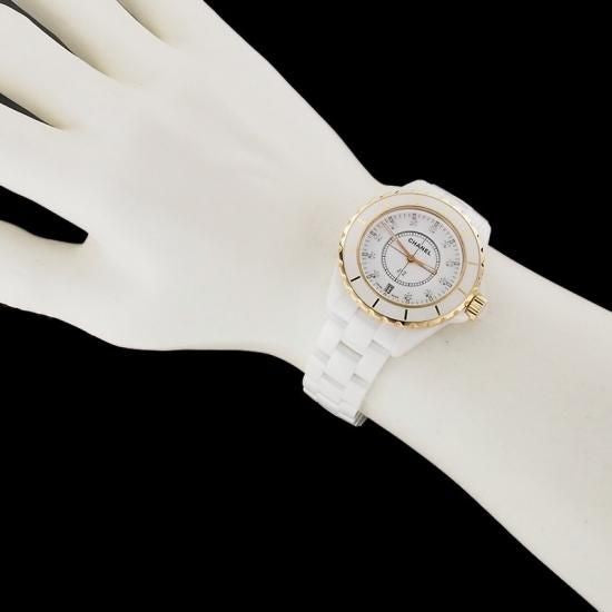 Chanel J12 38Mm Genuine 11P Diamond Index H2180 New Buckle Ceramic/Ss/Pg