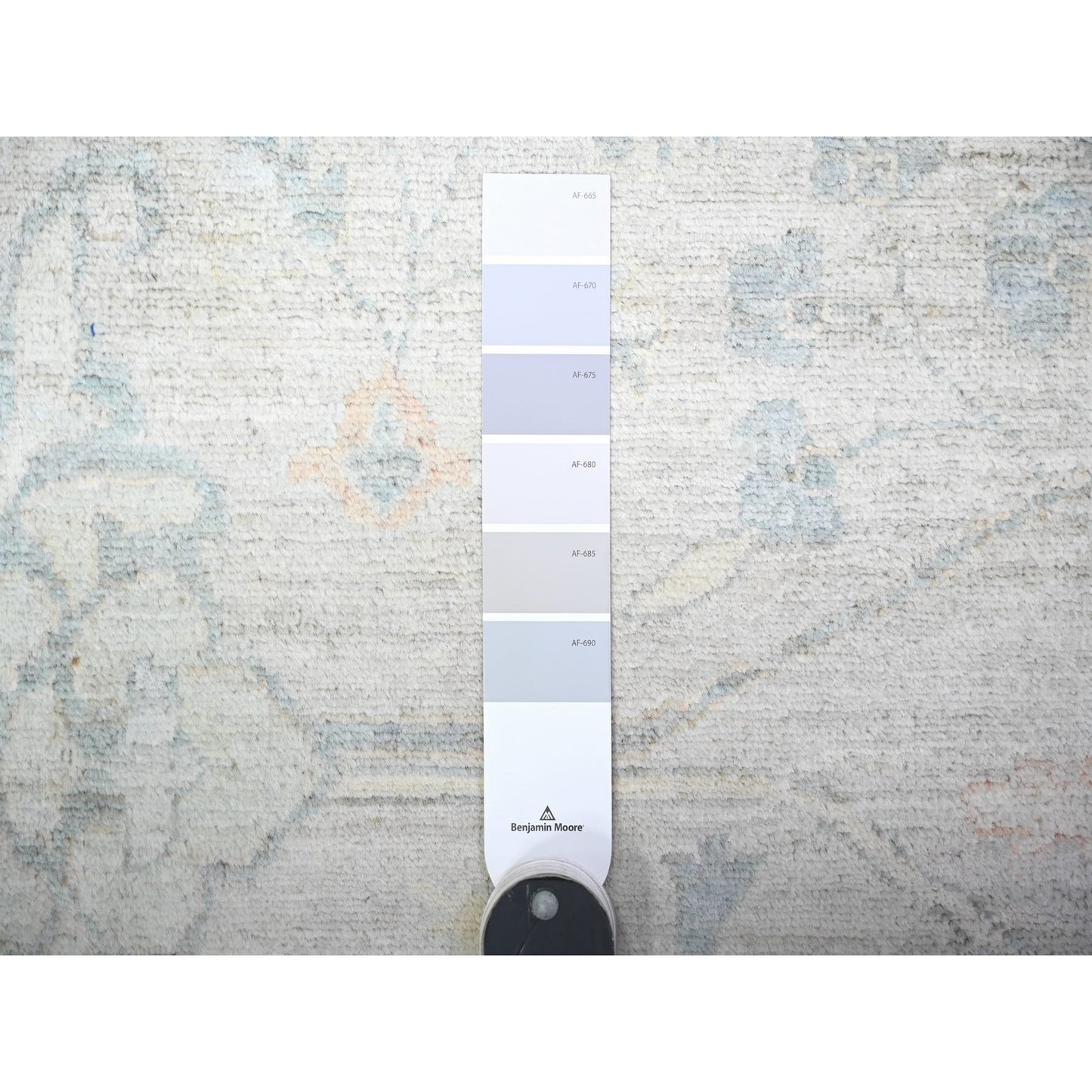 9'9"X13'8" Gray White Wash Peshawar Hand Knotted Natural Wool Rug