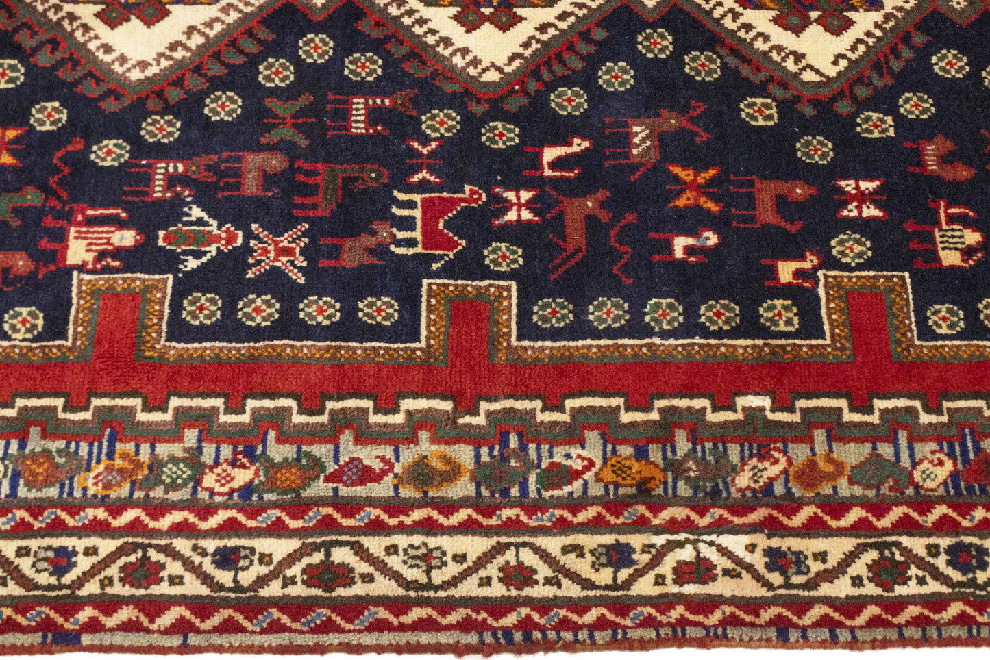Vintage Geometric Design Oriental Rug Farmho