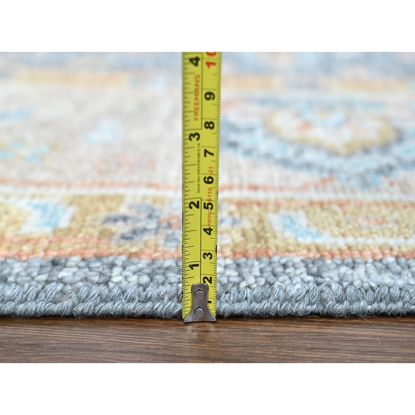 8'10"X12' Lead Gray Oushak Design Hand Knotted Pure Wool Oriental Rug