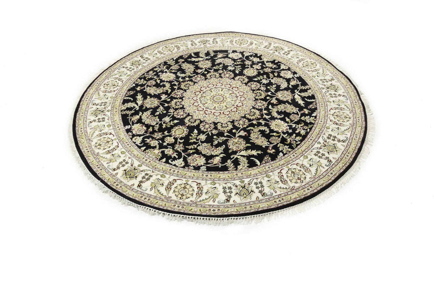 Black Floral Classic Handmade 6X6 Indo-Nain
