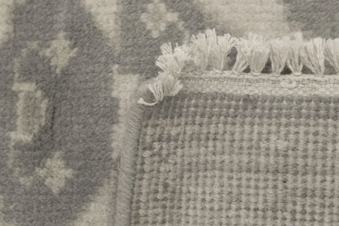 Handmade Muted Taupe Floral Oriental Rug Classic