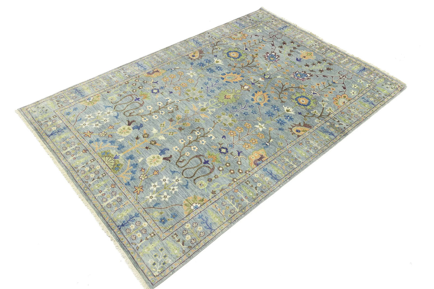 Handmade Tree of Life Oushak Chobi Oriental Rug