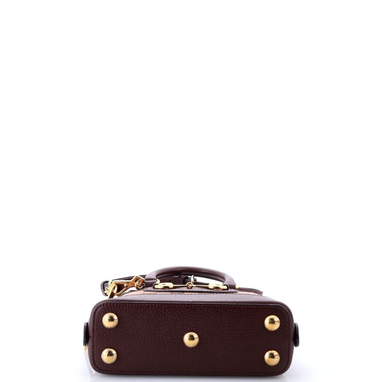 Gucci Horsebit 1955 Top Handle Bag Gg Canvas With Leather Mini