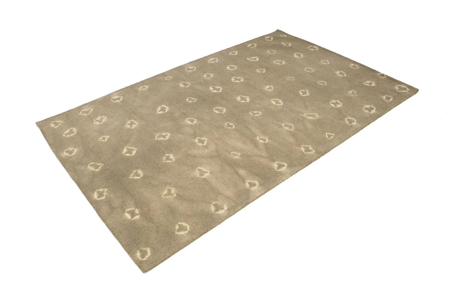 Abstract Beige/Khaki Tie-Dye Contemporary 5X8