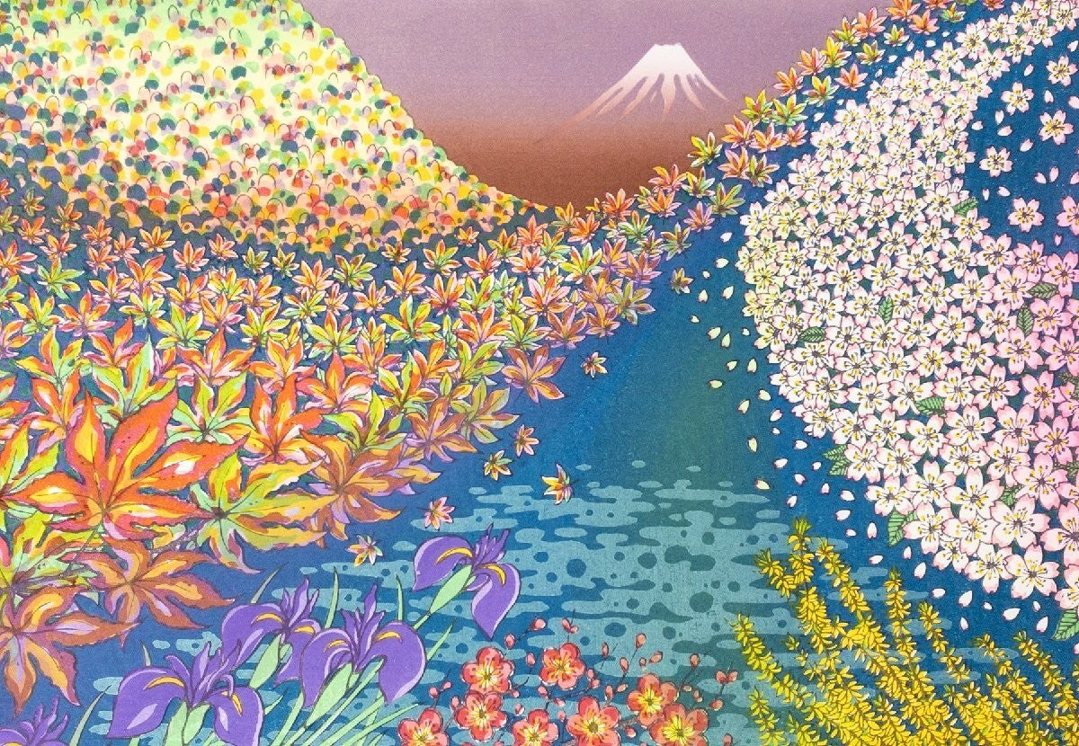 Munenori Makino Flower Calendar 2011 Japanese Woodblock Print Ed 100 Signed