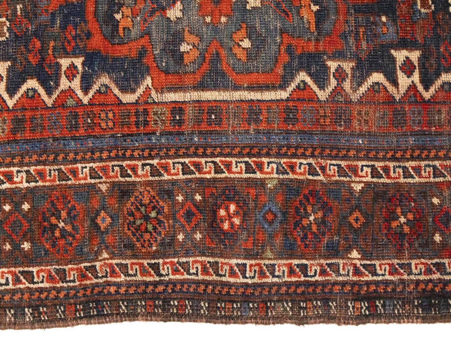 Antique Tribal Farmhouse Wool Rug Oriental Foyer