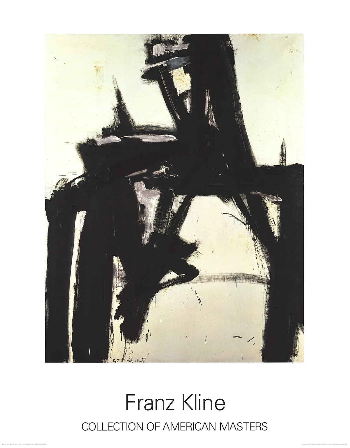 Franz Kline Untitled " Poster Abstract Black & White Abstract