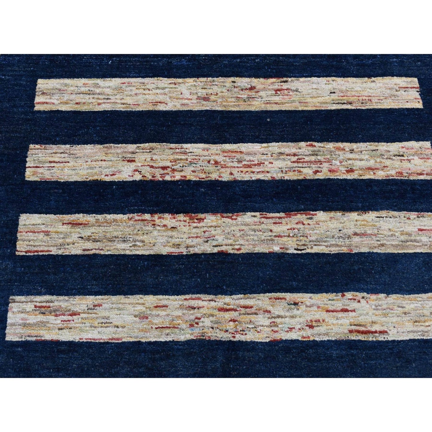 5'7"X8' Brown Pure Wool, Peshawar Gabbeh Hand Knotted On Clearance Rug