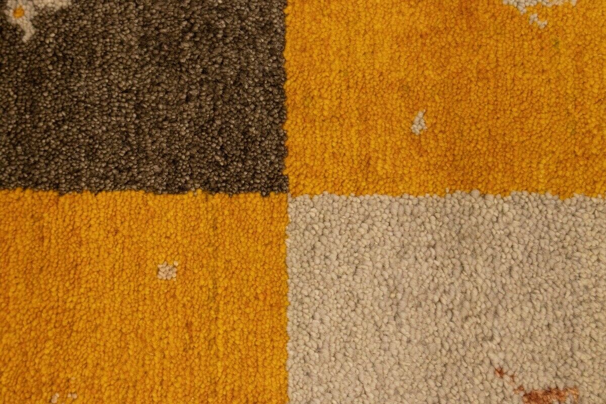 Modern Gabbeh Rug Multicolored Tribal Checker