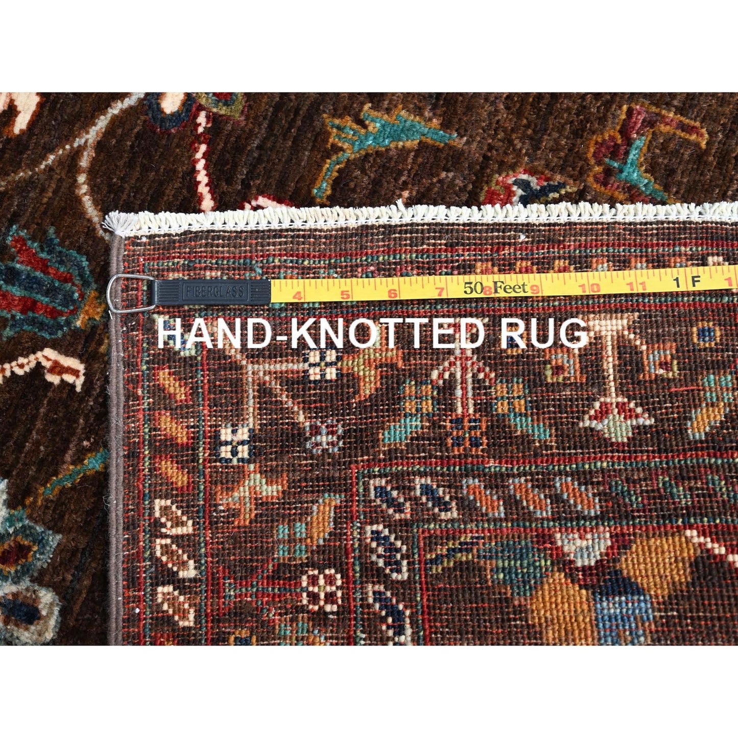 2'8"X8'5" Brown Flower Blossom Design Oriental Afghan Sultani Runner Rug