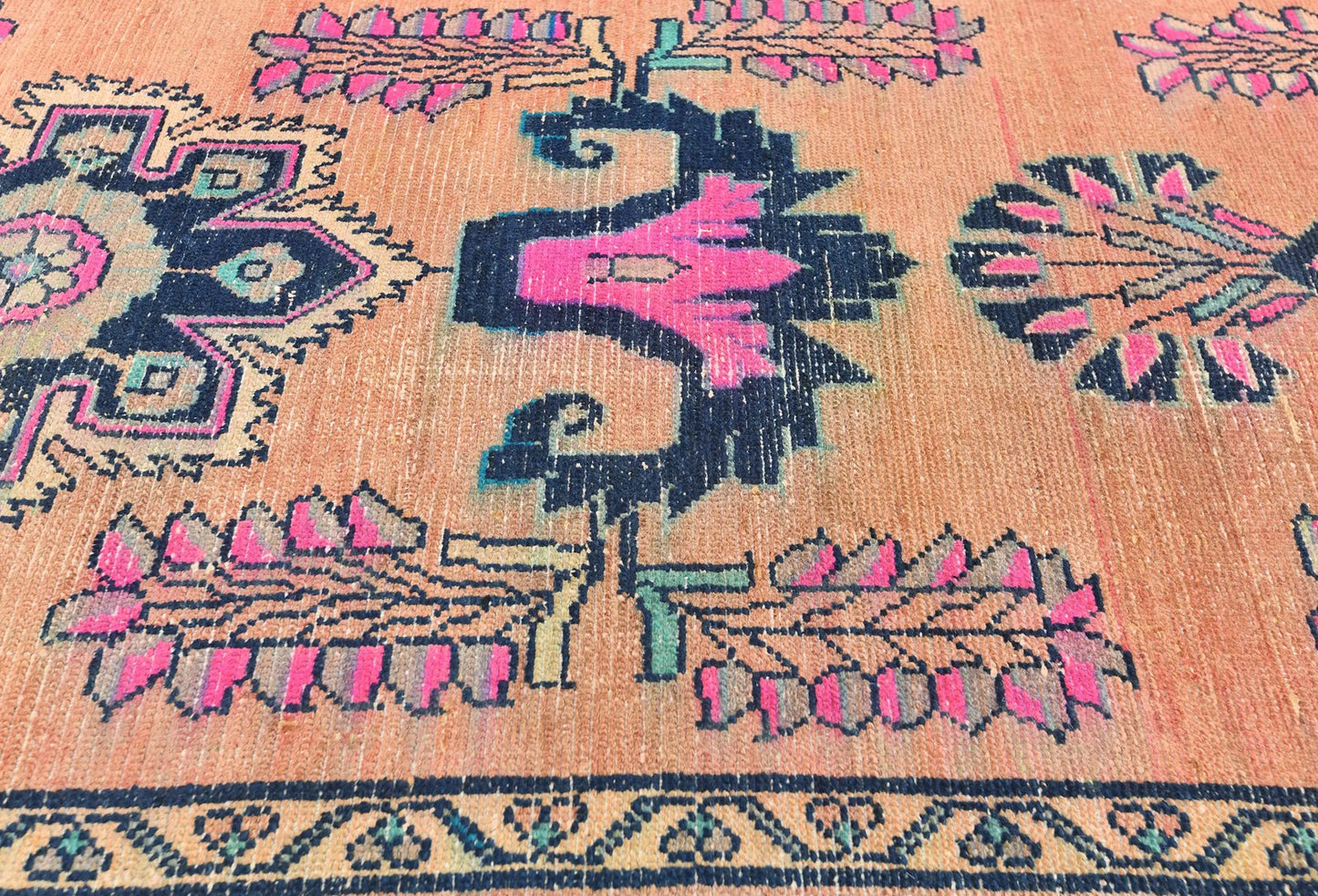 Distressed Tribal Oriental Runner Rug Handmade