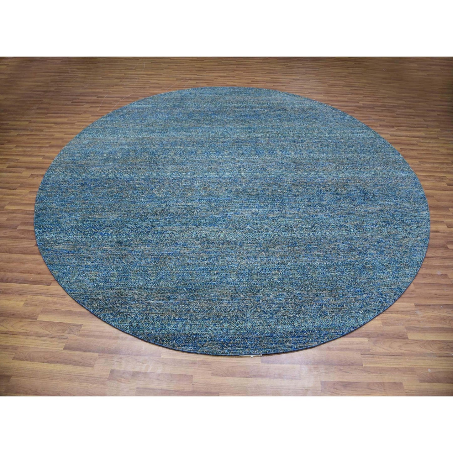 10'X10' Green 100% Wool Hand Knotted Kohinoor Herrita Round Oriental Rug