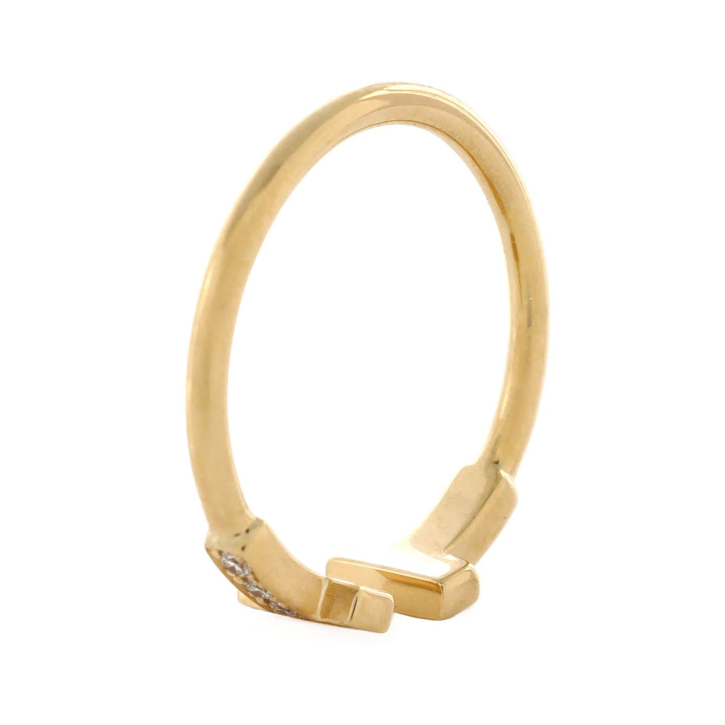 Tiffany & Co. T Wire Ring 18K Yellow Gold With Diamonds
