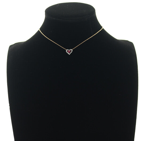 Star Jewelry Necklace Mysterious Heart Ruby 0.18Ct 2Way 18K Wg/Rg