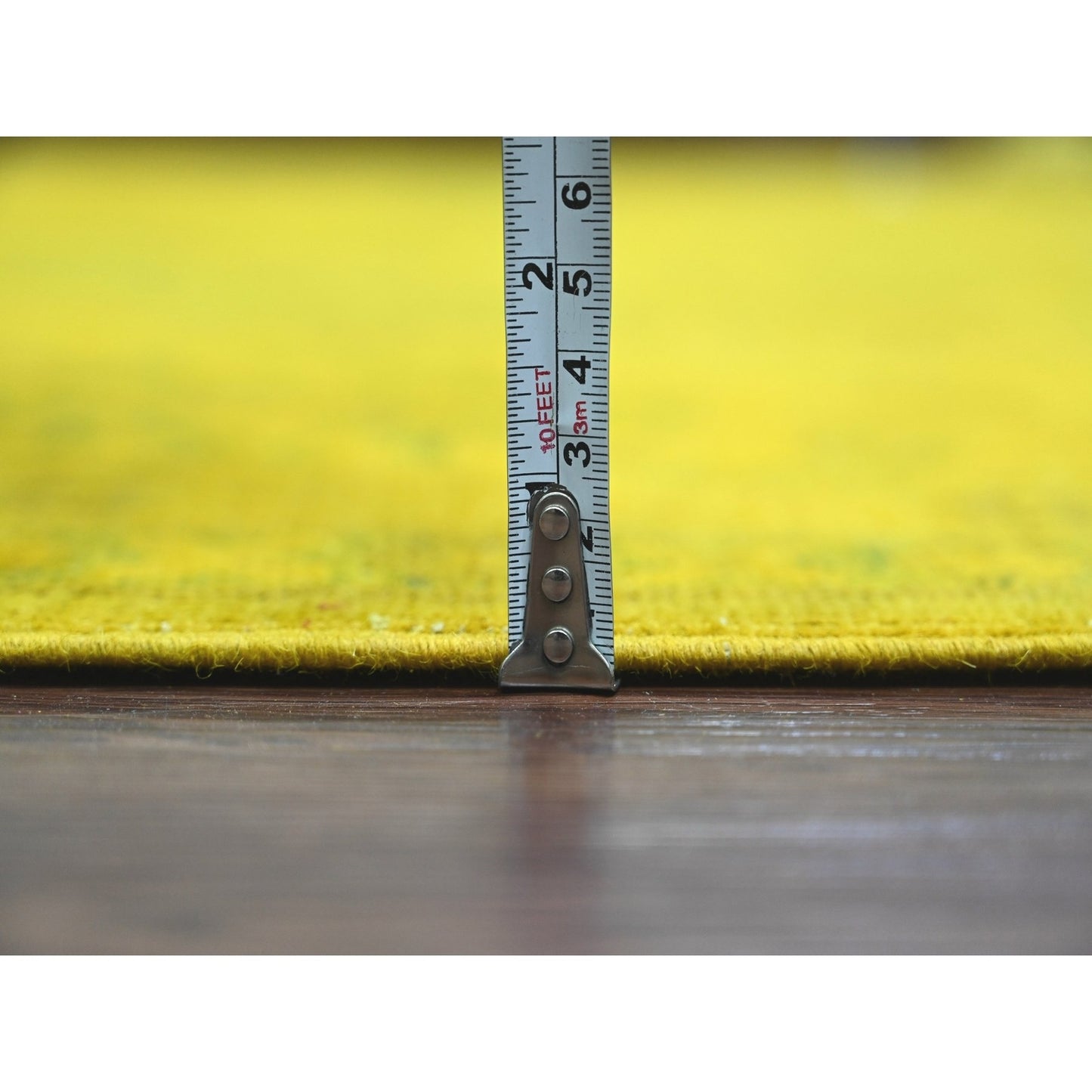 7'6"X9'5" Golden Overdyed Kazak Medallions Design Wool Hand Knotted Rug