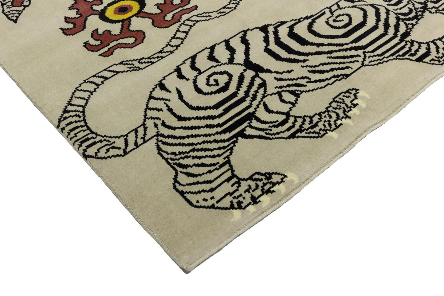Nepali Tiger Oriental Rug Wool Tribal Modern