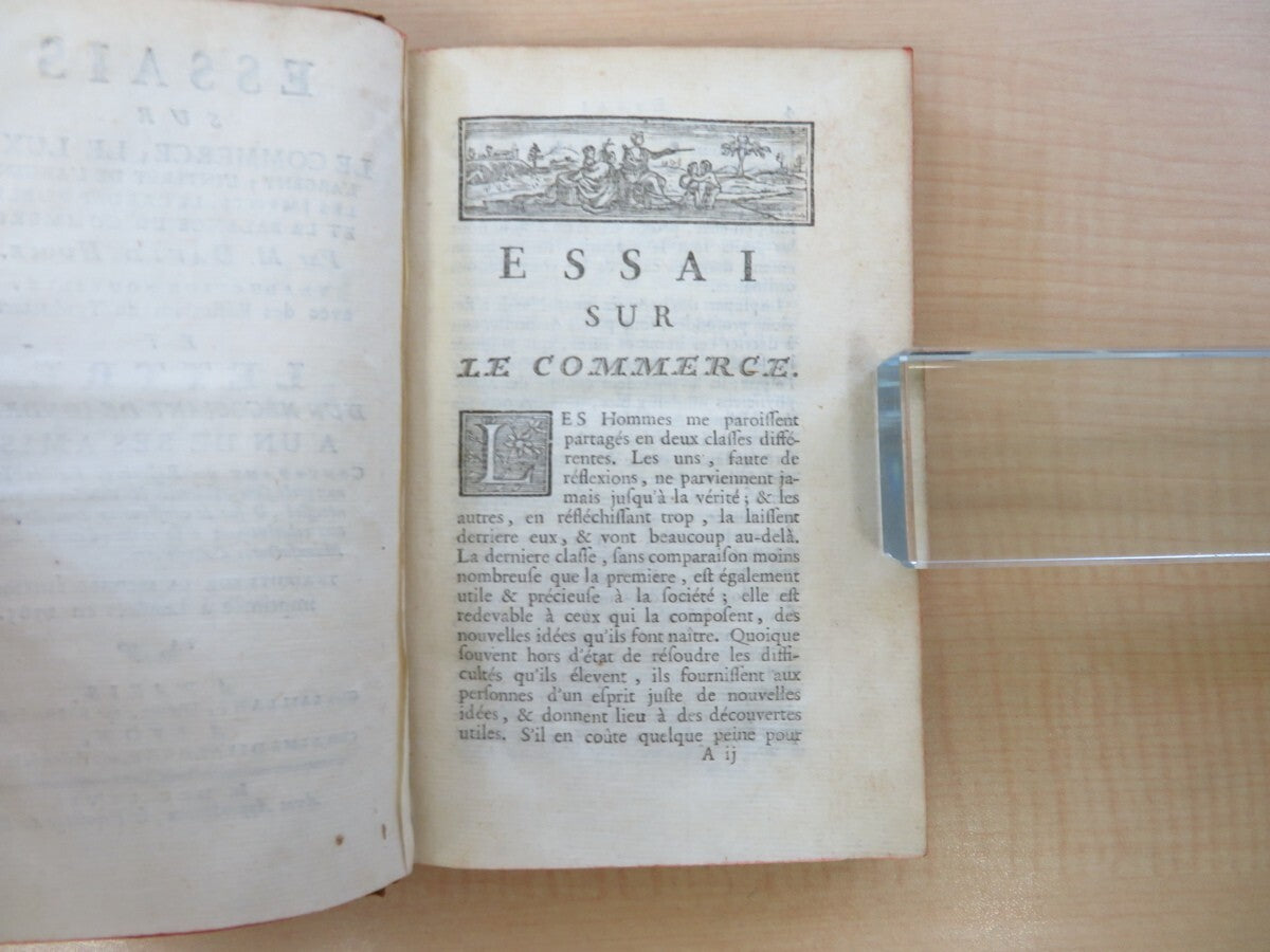 David Hume ?Essais Sur Le Commerce?, 1767, First
