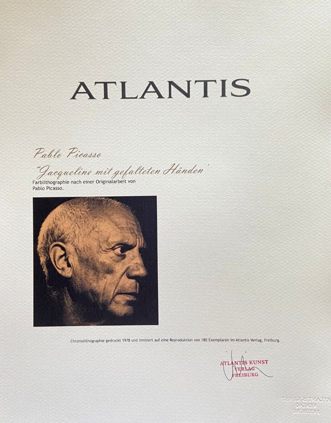 Pablo Picasso Lithograph Coa Signed Numbered By