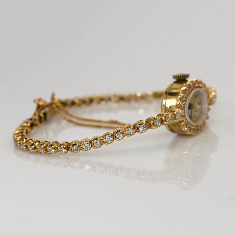 14K Yellow Gold Vintage Swiss Croton Diamond